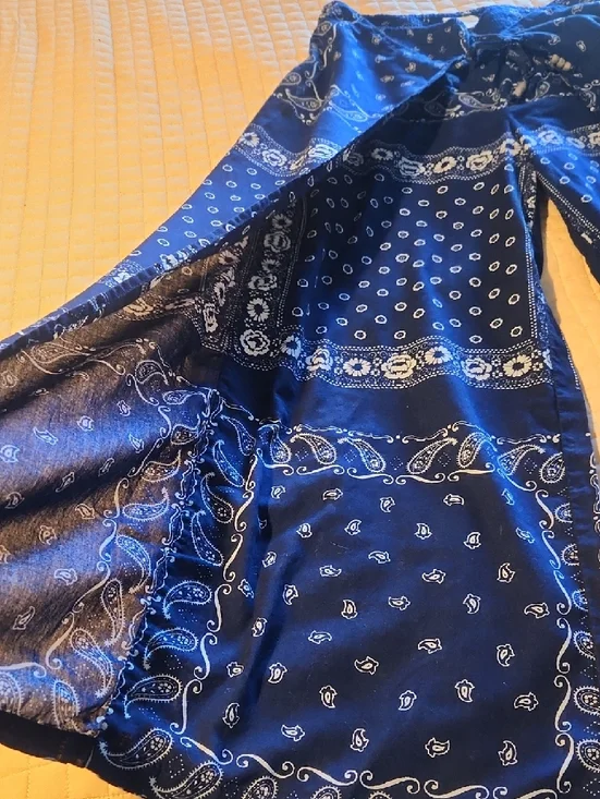 Denim & Supply By Ralph Lauren Navy Bandana Print Smocked Waist Pants - Picture 2 of 8